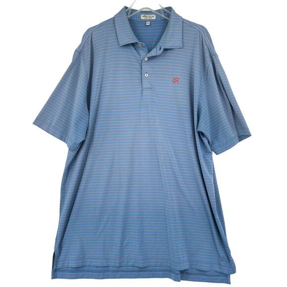 Peter Millar Summer Comfort Polo Golf Shirt Mens Size XL Blue Ombre Stripe - Picture 1 of 10